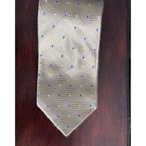 Preswick‎ & Moore Men's Necktie 100% Silk Olive Green Blue Diamond Pattern VTG
